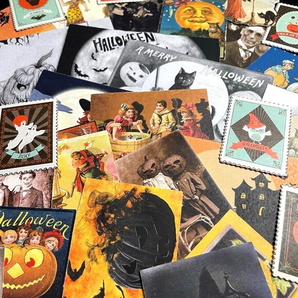 Halloween Junk Journal Ephemera 55 Pieces Horror Scary Gothic mq Craft Embellish - Picture 6 of 7
